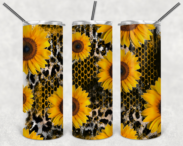 Honeycomb and Sunflower Tumbler