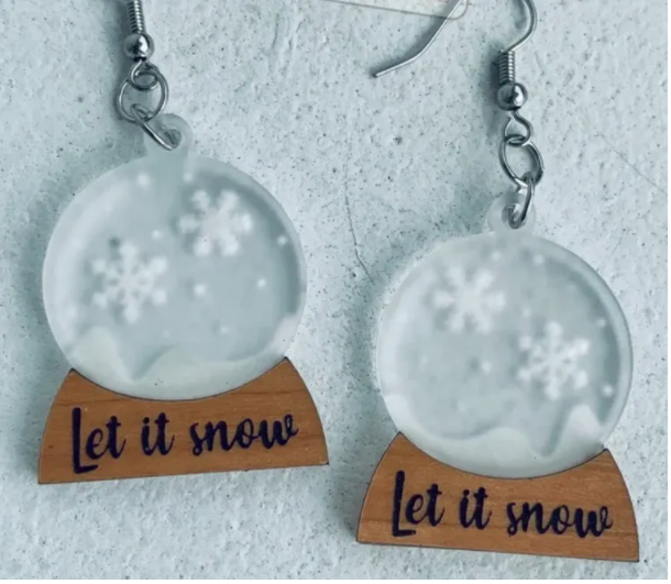 Snow Globe "Let It Snow" earrings