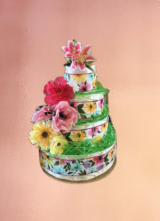 Floral Diaper Cake