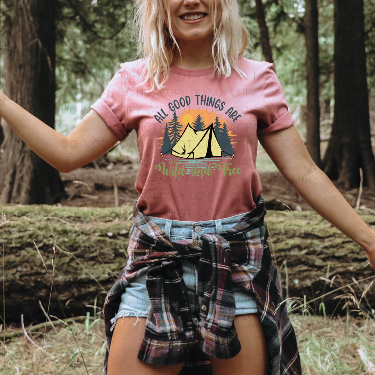 All Good Things Are Wild And Free Mauve Tee