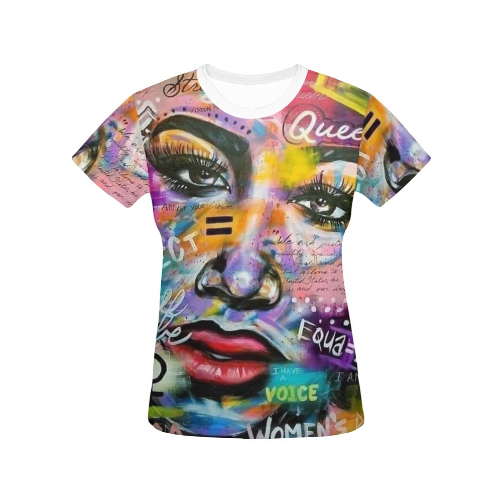 I 'am A Woman & Queen All Over Print T-Shirt for Women