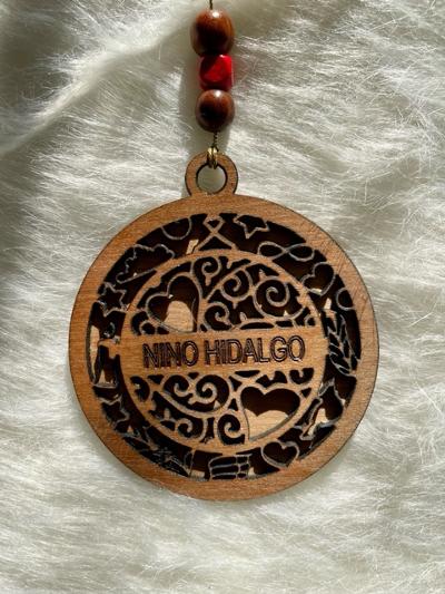 Personalized wood memorial ornament. Stained and Painted.