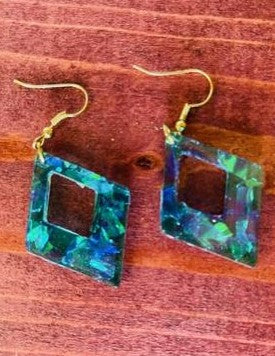 Ocean Blue Resin Earrings. 4 styles.