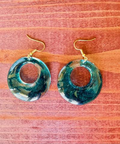 Ocean Blue Resin Earrings. 4 styles.