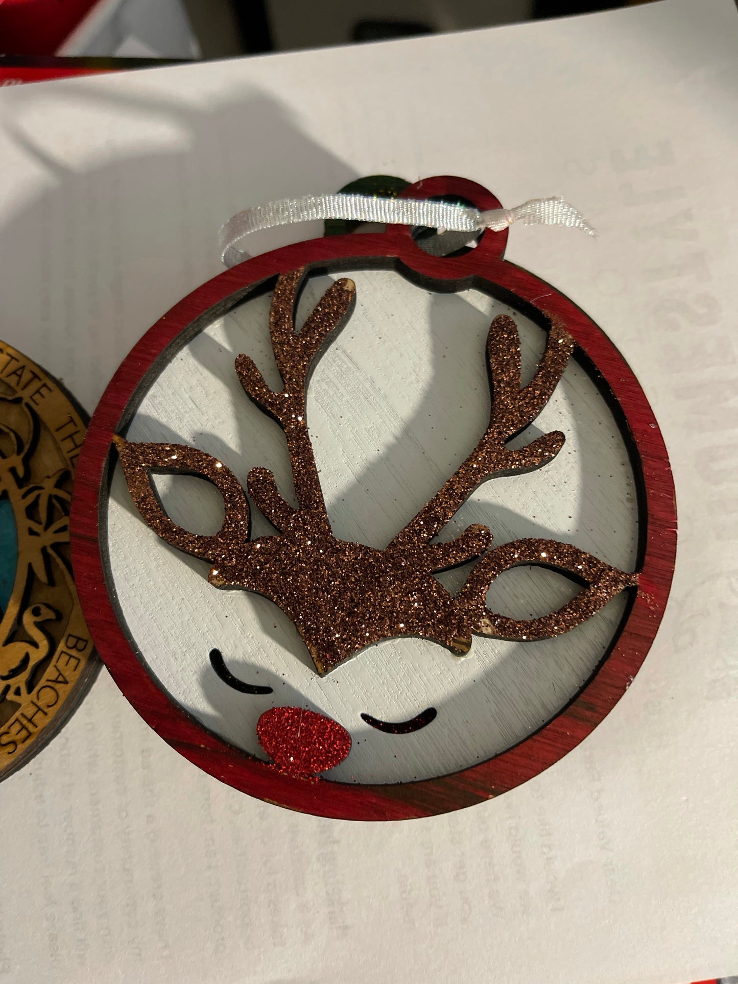 Glittered Reindeer Ornament