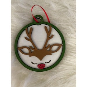 Reindeer Wood Ornament